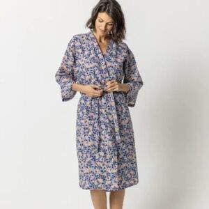 NEW! Lilla P 100% Cotton Robe, Fan Floral pattern - One size